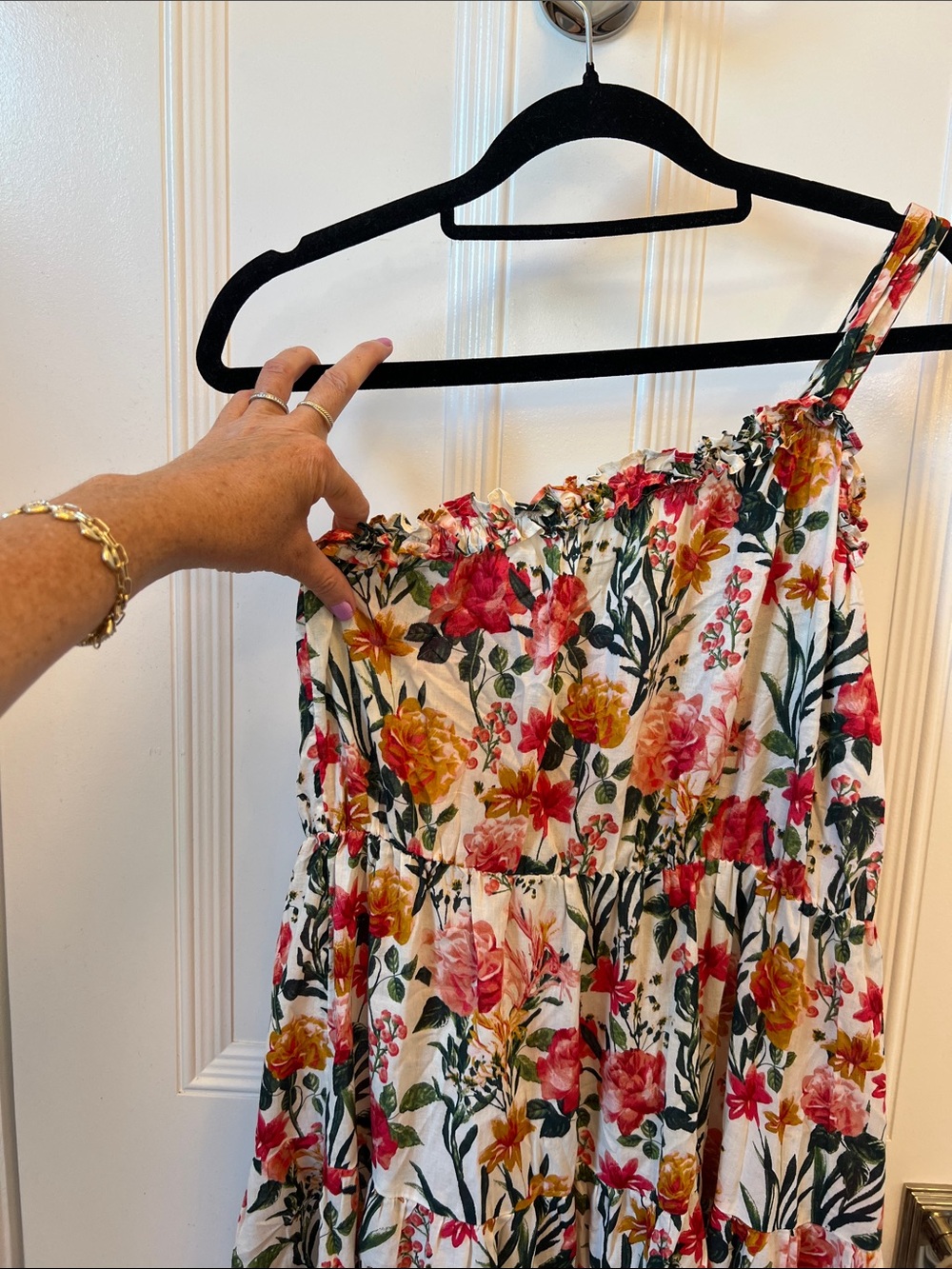 J. Crew White Maxi Skirt with Pink, Yellow & Green Floral Print - Picture 2 of 3